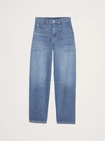 Mid-Rise Relaxed Utility Barrel Jean
