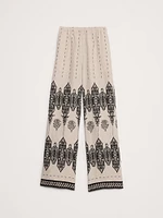Pull-On Wide-Leg Linen Pant