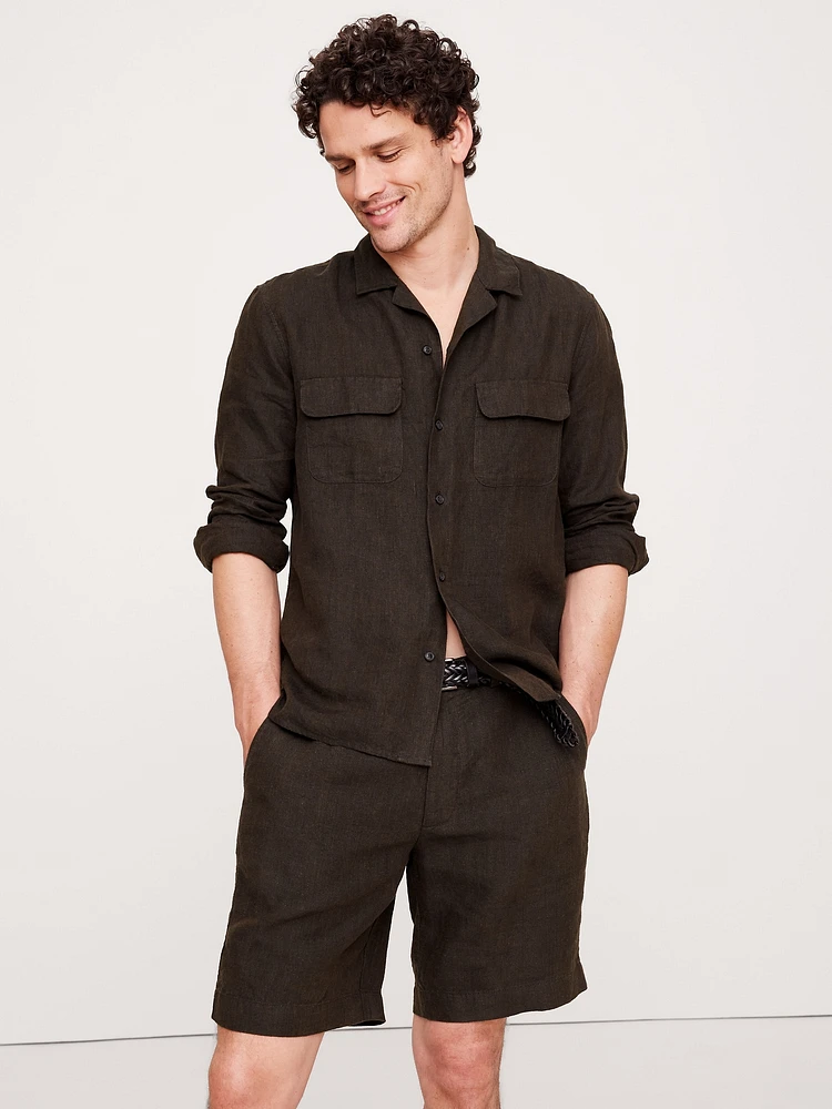 Standard-Fit Linen Resort Shirt