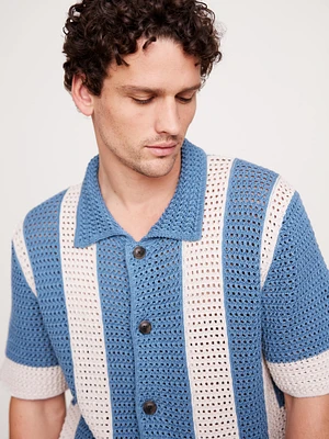 Crochet Cotton Resort Shirt