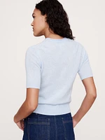 Lightweight Cashmere Short-Sleeve Sweater