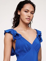 Matte Silk Open-Back Maxi Dress