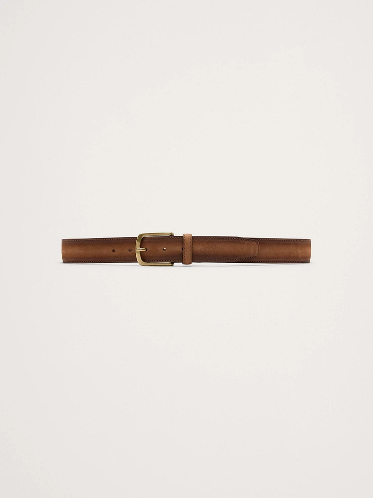 Cinza Nubuck Leather Belt