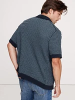 Waffle Button-Through Knit Shirt