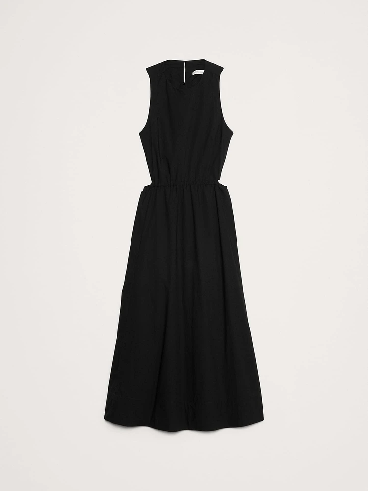 Cotton Poplin Cut-Out Midi Dress