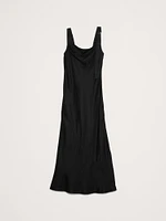 Draped Viscose-Linen Maxi Dress