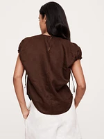 Oversized Linen Cinch Top