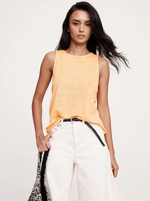 Linen Cross-Back Tank