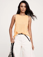 Linen Cross-Back Tank