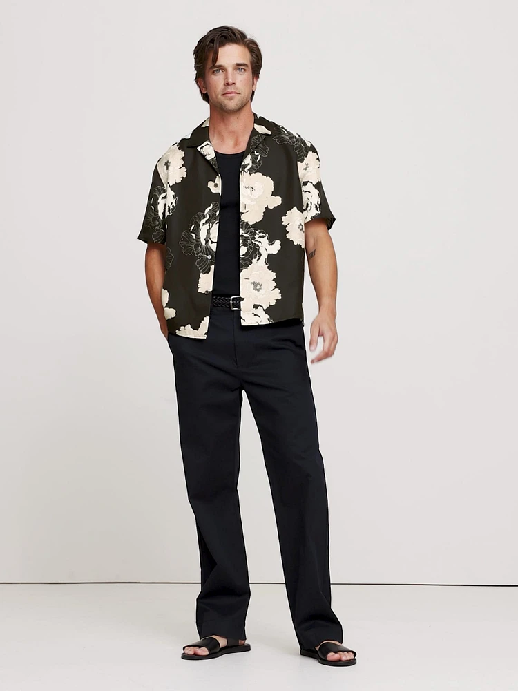 Standard-Fit Silk Resort Shirt