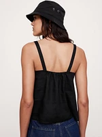Linen Tie-Front Tank