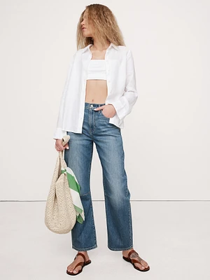 High-Rise Relaxed Barrel Ankle Jean