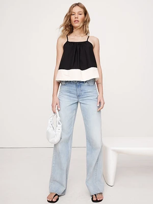 Color-Block Cotton Poplin Tank
