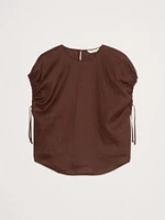 Oversized Linen Cinch Top