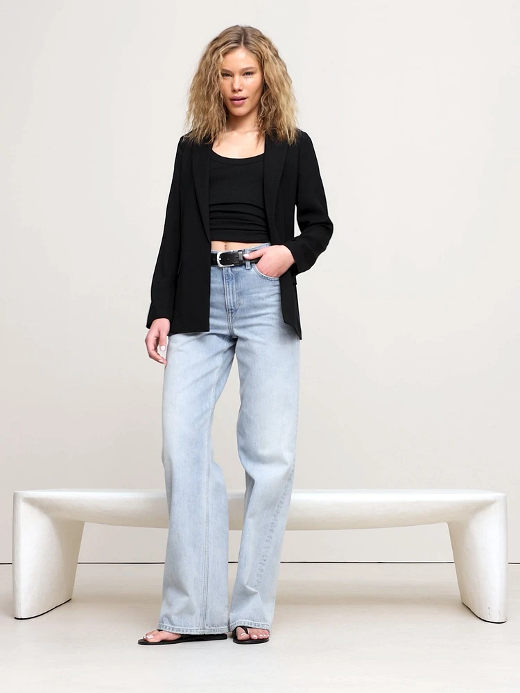 Drapey-Twill Blazer