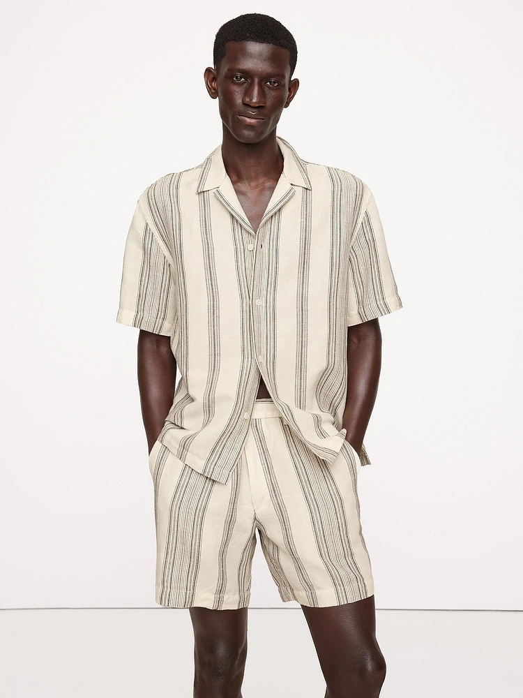 Stripe Linen-Cotton Resort Shirt