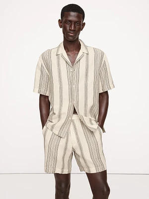 Stripe Linen-Cotton Resort Shirt