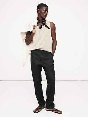 Italian Linen-Cotton Pull-On Pant