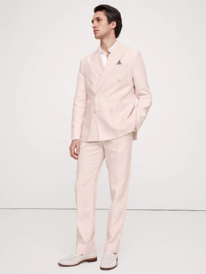 Double-Breasted Linen Suit Jacket