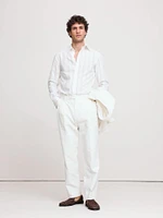 Slim-Fit Cotton Shadow-Stripe Tuxedo Shirt