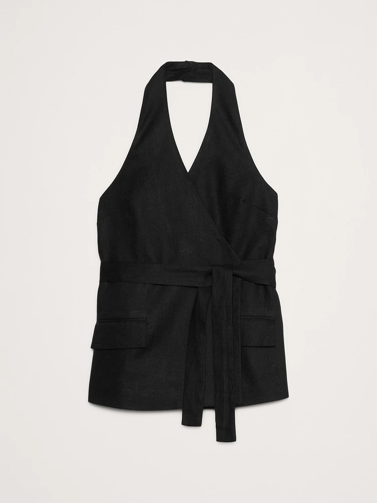 Linen Halter Wrap Tunic