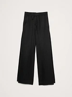 Ultra High-Rise Wide-Leg Viscose-Linen Pant with Side Slits