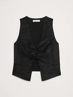 Viscose-Linen Tie Vest