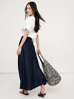 Belted Linen Maxi Skirt