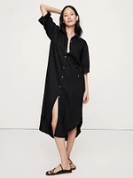 Linen Asymmetrical Shirt Dress