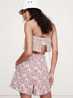 Cotton Poplin Paperbag-Waist Pull-On 3.5" Short
