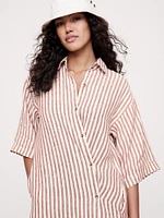 Linen Asymmetrical Shirt Dress