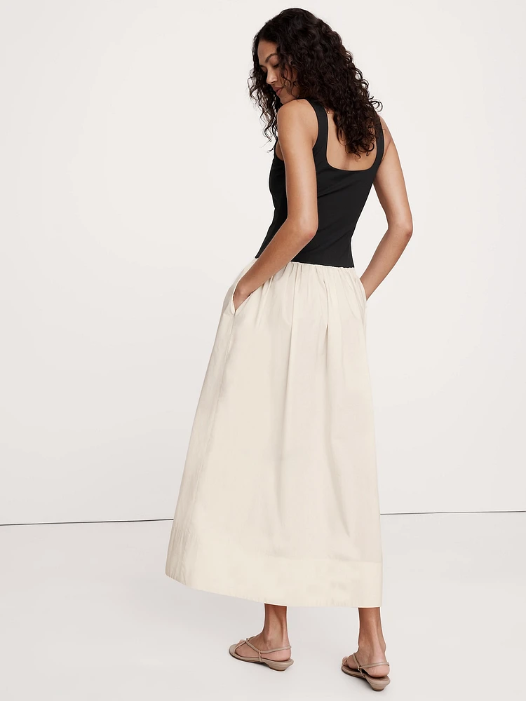 Drop-Waist Midi Dress