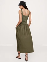 Drop-Waist Midi Dress