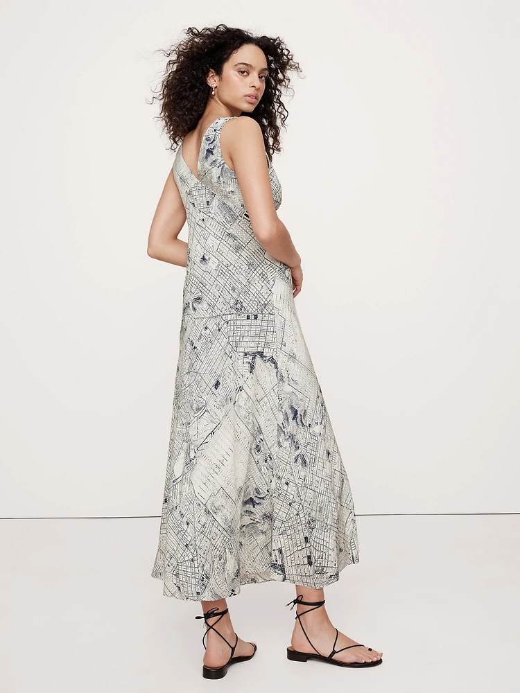 Bias-Cut Matte Silk Maxi Dress