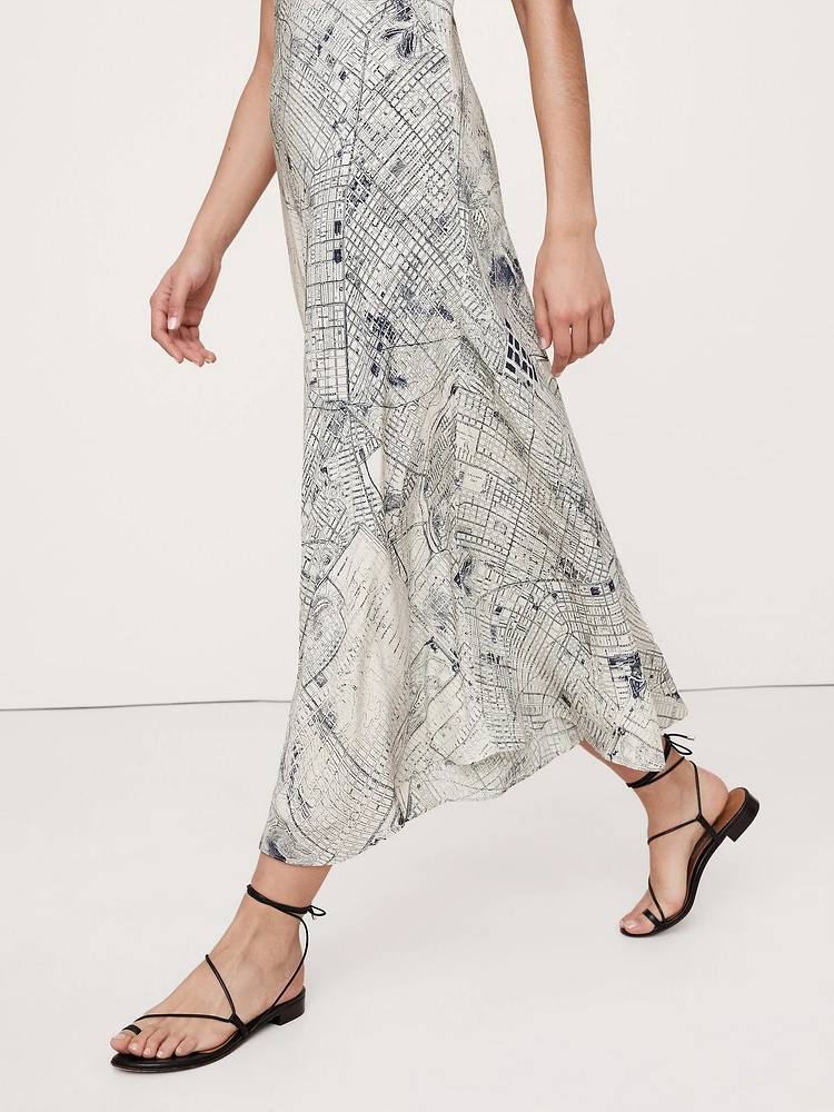 Bias-Cut Matte Silk Maxi Dress