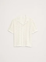 Relaxed-Fit Crochet Resort Shirt