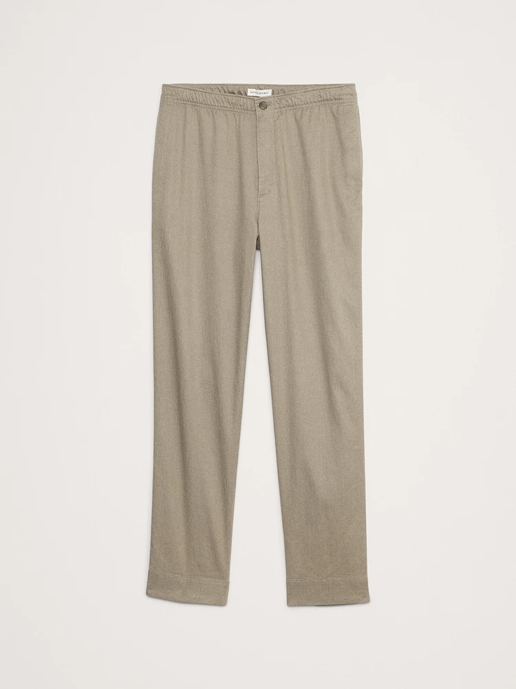 Italian Linen-Cotton Pull-On Pant