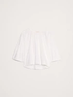 Oversized Cotton Poplin Shirred Top