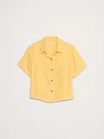 Boxy Linen Short-Sleeve Shirt