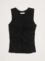 Georgette Tie-Front Top