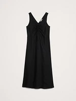Linen Keyhole Midi Dress