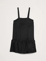 Viscose-Linen Flounce-Hem Mini Dress