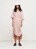 Linen Asymmetrical Shirt Dress