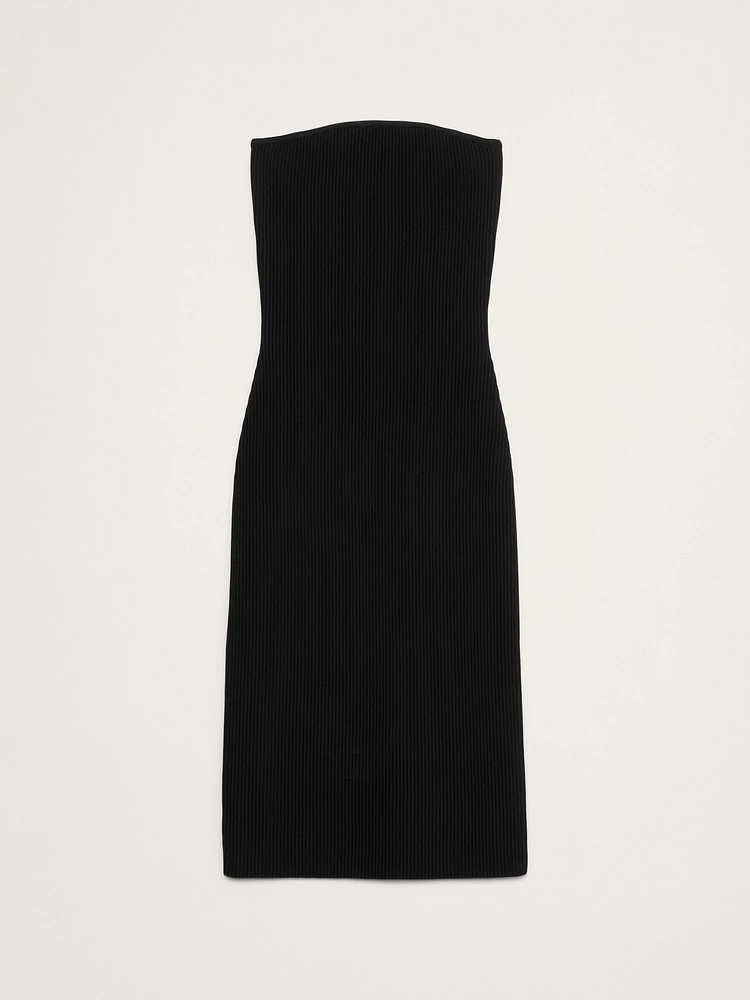 Sculpted Ribbed Strapless Dress