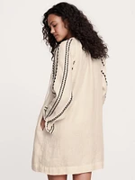 Embroidered Linen Peasant Dress