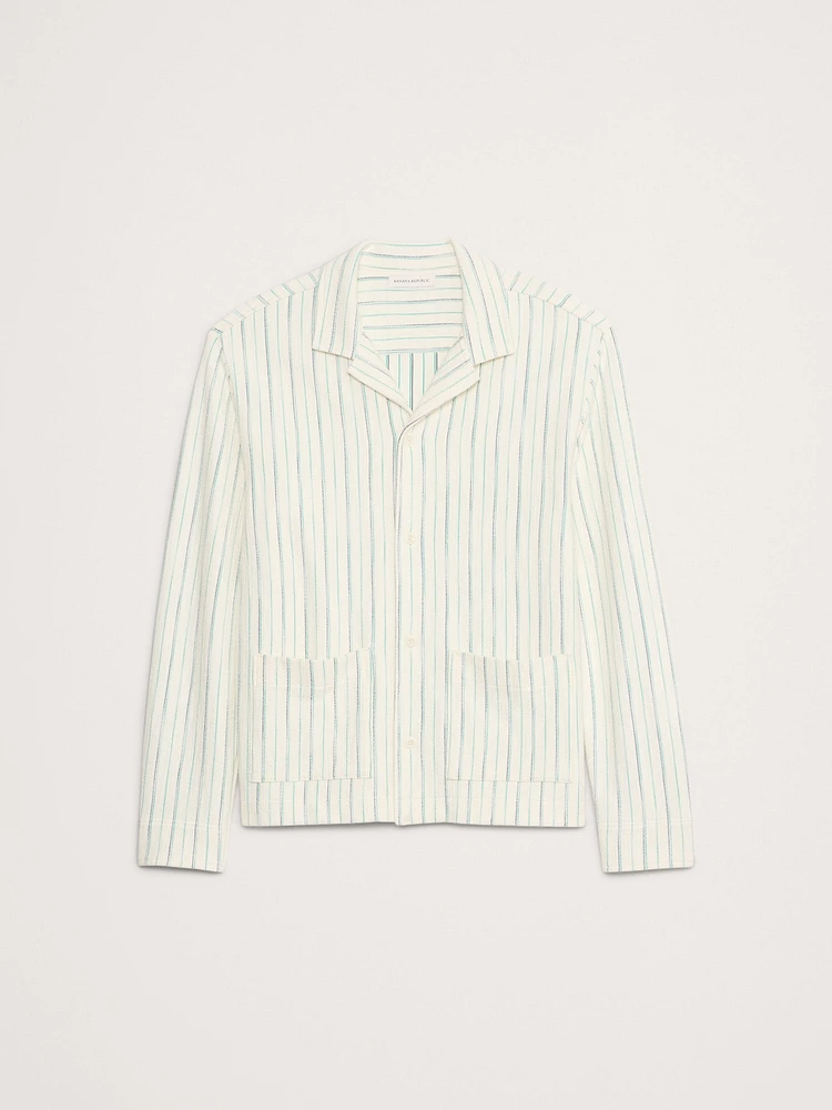 Jacquard Stripe Long-Sleeve Resort Shirt