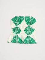 Strapless Linen Peplum Top