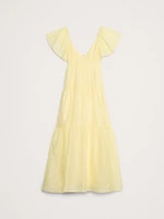 Linen-Silk Tiered Maxi Dress