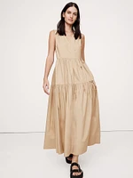 Cotton Poplin Wrap Maxi Dress