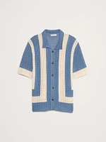 Crochet Cotton Resort Shirt